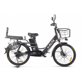 Электровелосипед велогибрид GREEN CITY e-ALFA LUX Темно-серый